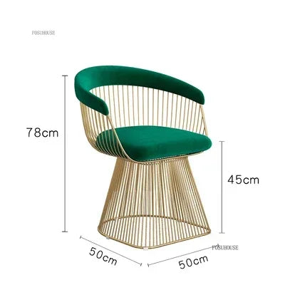 Nordic Designer Living Room Chair for Hotel Lobby Small Apartment Hollow Back Chairs Senior Leisure Creative Armchair for Cafe T