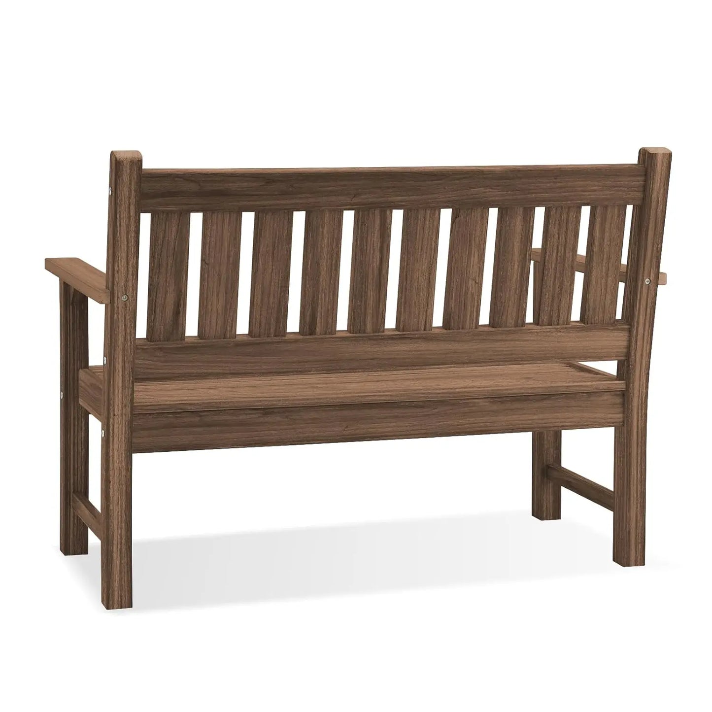 Outdoor Bench, 2-Person Garden Bench, Poly Lumber Patio Bench for Outdoors, Porch, and Park (Brown), Customized