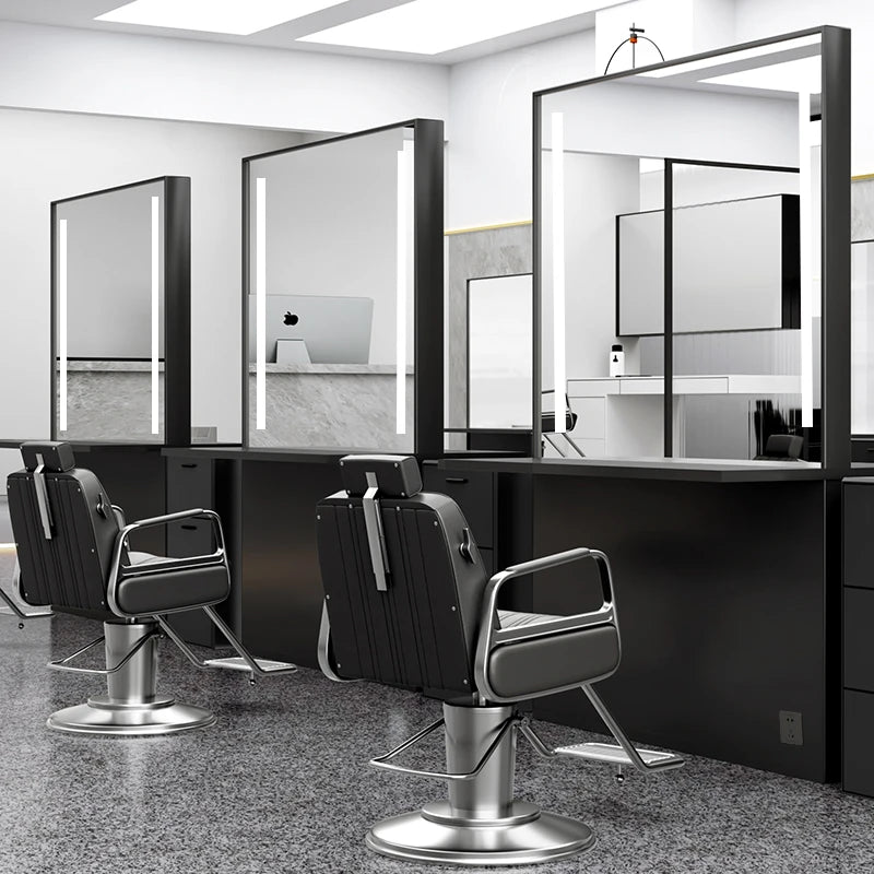 HJ Barber Shop Mirror Quick Cut Special Mirror Hair Salon Internet celebrity hair salon Full Lamp Mirror