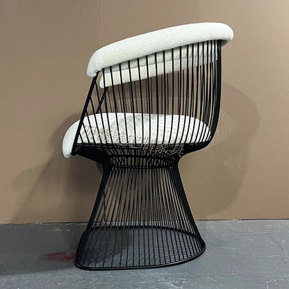 High-end stainless steel dining chair single sofa chair designer home living room wrought iron balcony