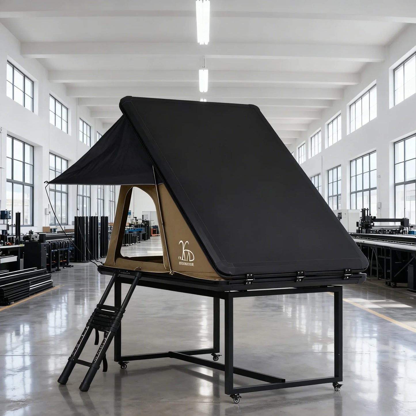 YOUNGHUNTER Aluminum Triangle SUV Pop-Up Roof Top Tent With Canvas Fabric Off-Roading Tent for SUVs