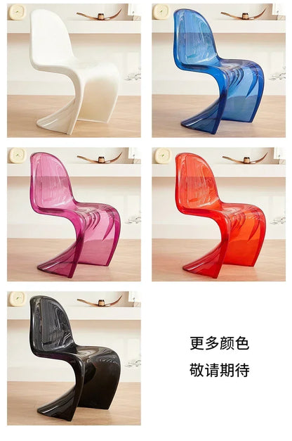Design Minimalist Dining Chair Acrylic Kitchen Colorful Office Chair Modern Living Room Cadeira Kitchen Furniture  A1