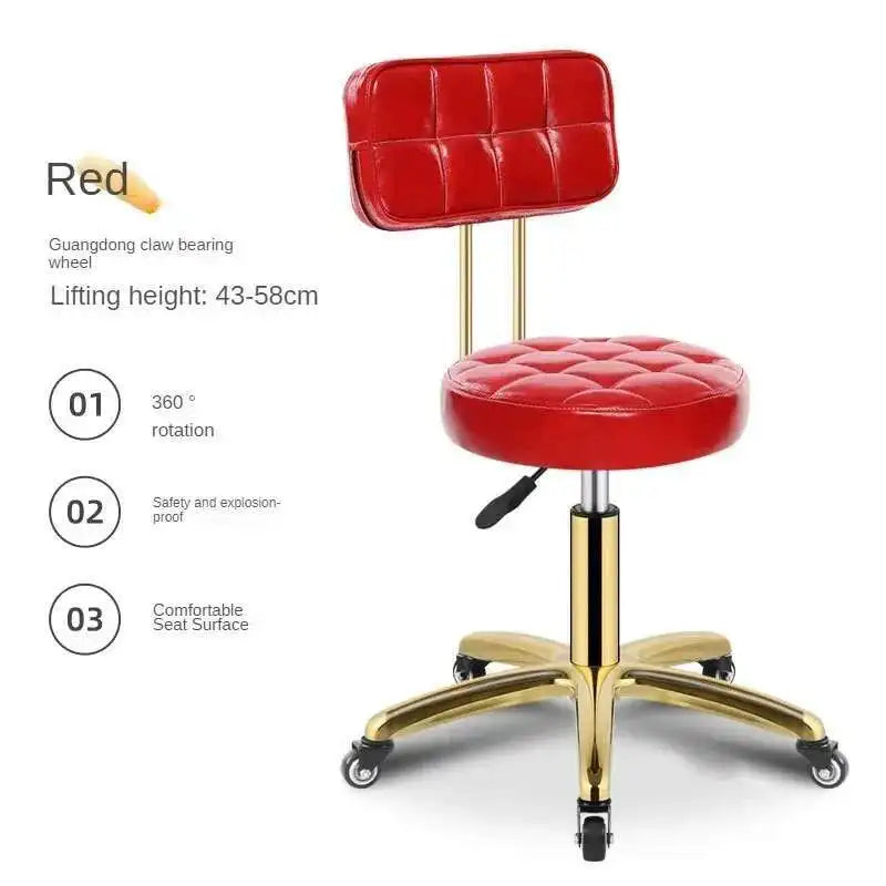 Luxury Rotating Barber Chair for Beauty Salon Modern Metal Movable Backrest Office Chairs Creative Salon Chair for Hair Salon