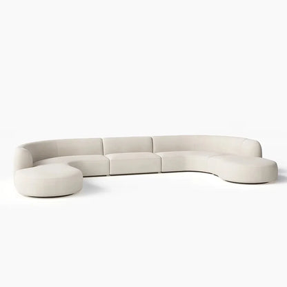 A Luxurious American Curved Design, with Multiple Seats Living Room Furniture U-shaped Modular Sofa