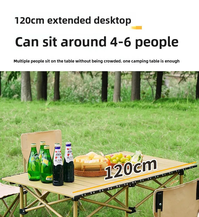 Outdoor folding table Egg roll table Camping table Portable picnic table and chairs Full set Camping equipment supplies