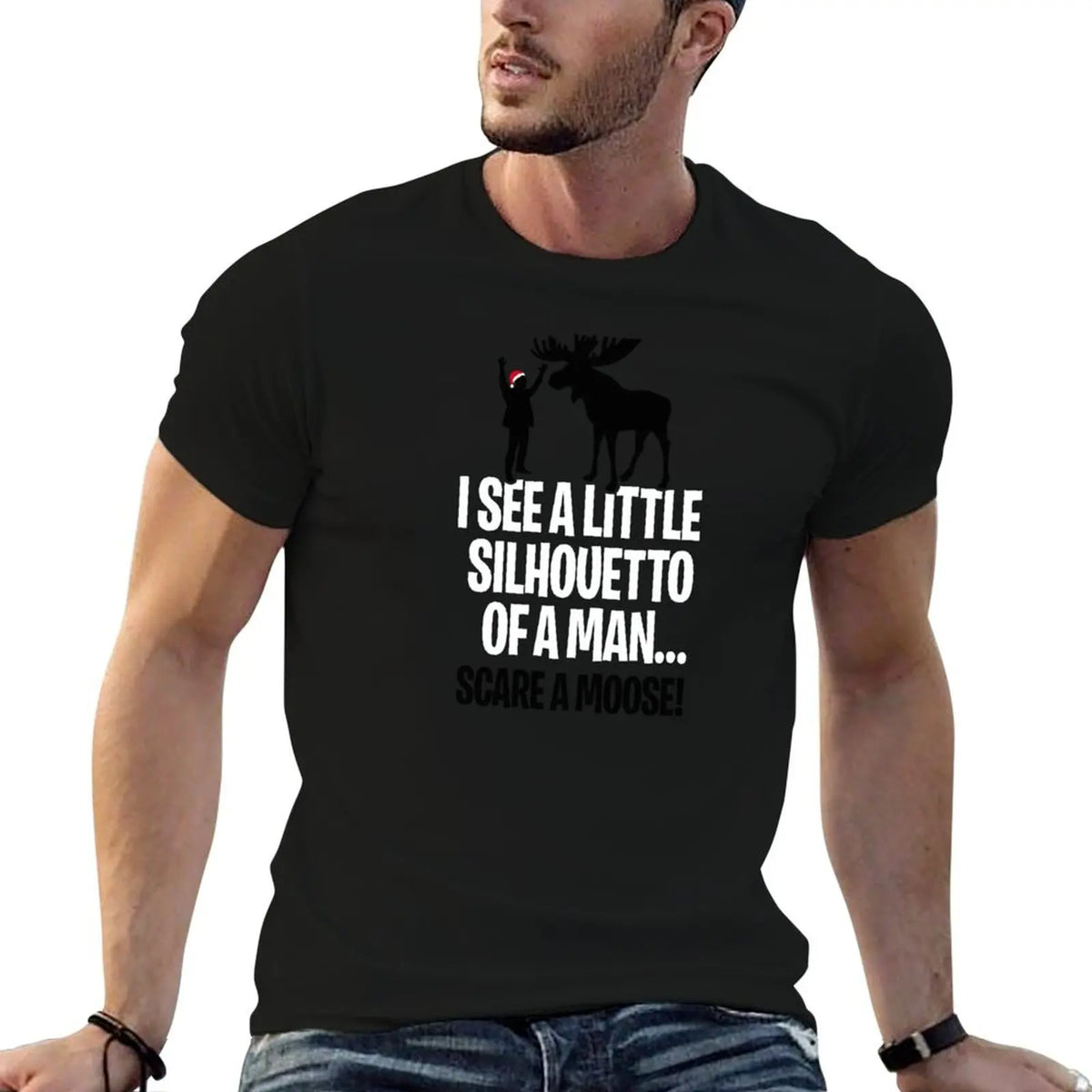 little I t man silhouetto T-Shirt Rock shirt t man personalised shirts Moose Christmas see graphic a scare Music a of a for