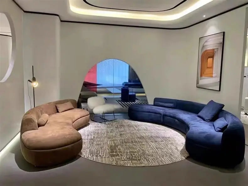 JC Semicircular Curved Special-shaped Sofa, Resting Area, Reception, Beauty Salon Office, Hotel Lobby, Sales Office,