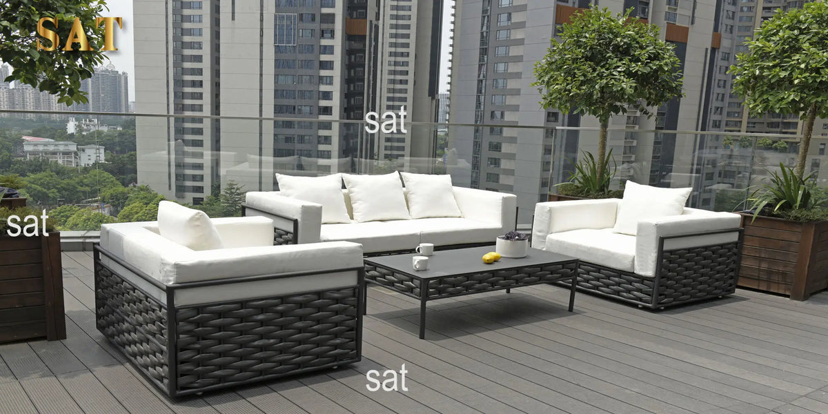 high-quality Luxury 2024 New Cheep Wicker Dining Modern Patio Outdoor Furniture Latest Design Garden Aluminum Frame Living Room