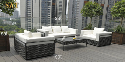 high-quality Luxury 2024 New Cheep Wicker Dining Modern Patio Outdoor Furniture Latest Design Garden Aluminum Frame Living Room