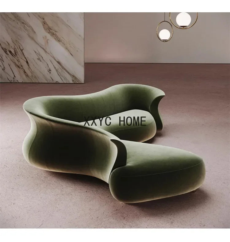Personalized Art Sofa Hotel Villa Lobby Curved Shaped Reception Leisure Sofa