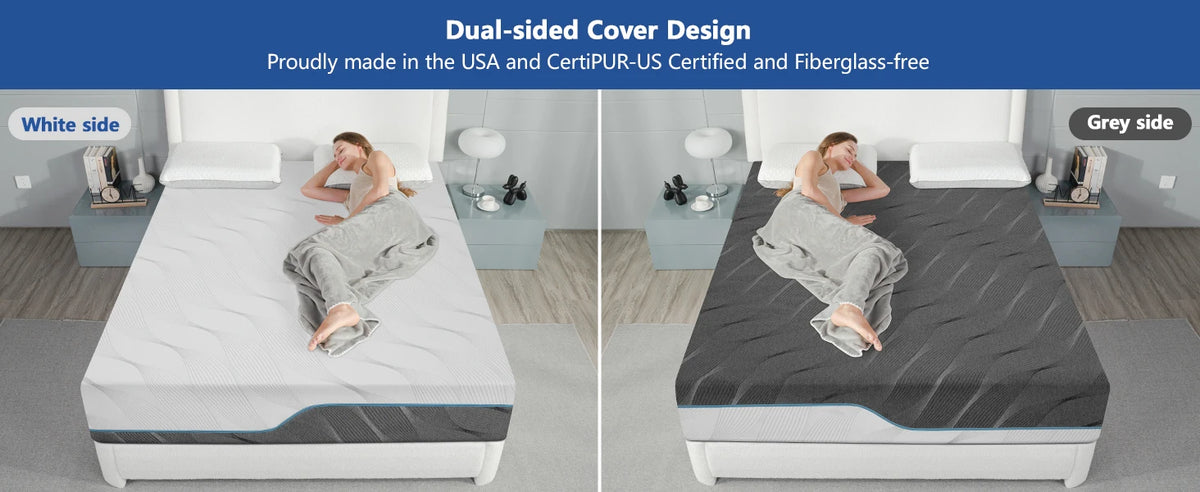 Hcore 8/10 Inch Queen Mattress, Full/Queen/Queen Size Medium Firm - Extra Firm Dual Sided Flip-Flop Mattress