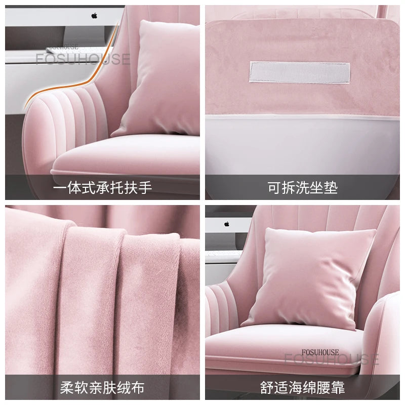Fabric Office Chairs Family Comfortable Sedentary Armchair Lovely Bedroom Computer Chair Dormitory Swivel Chair Home Furniture