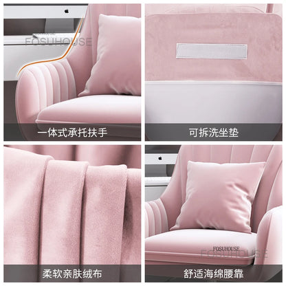 Fabric Office Chairs Family Comfortable Sedentary Armchair Lovely Bedroom Computer Chair Dormitory Swivel Chair Home Furniture