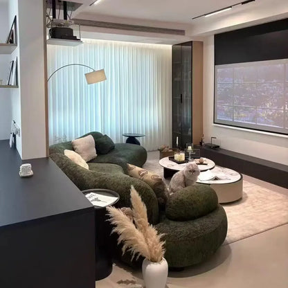 Italian minimalist sea salt sofa living room large flat layer fabric simple modern special-shaped sofa