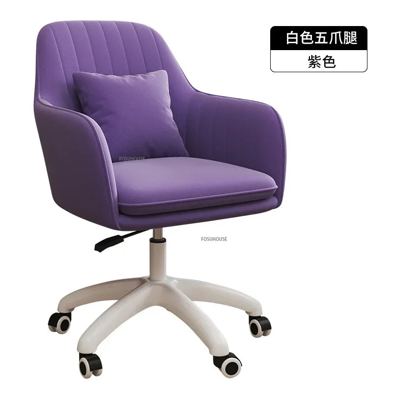 Modern Pink Office Chair Comfortable Adjustable Swivel Computer Chair for Home Bedroom Gaming Chair Office Furniture