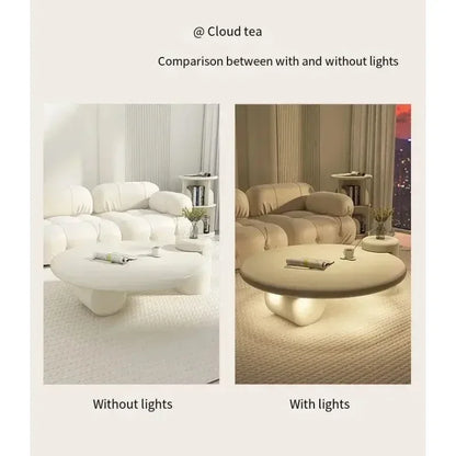 Lamps Modern Round Simple Table Nordic Smart Glamour Premium Design Coffee Tables Small White Cute Mesa De Centro Furniture