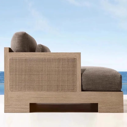 Outdoor Patio Garden Set all Weather Teak Wicker Ubud Modular U-Sofa Sectional Luxury Outdoor Furniture
