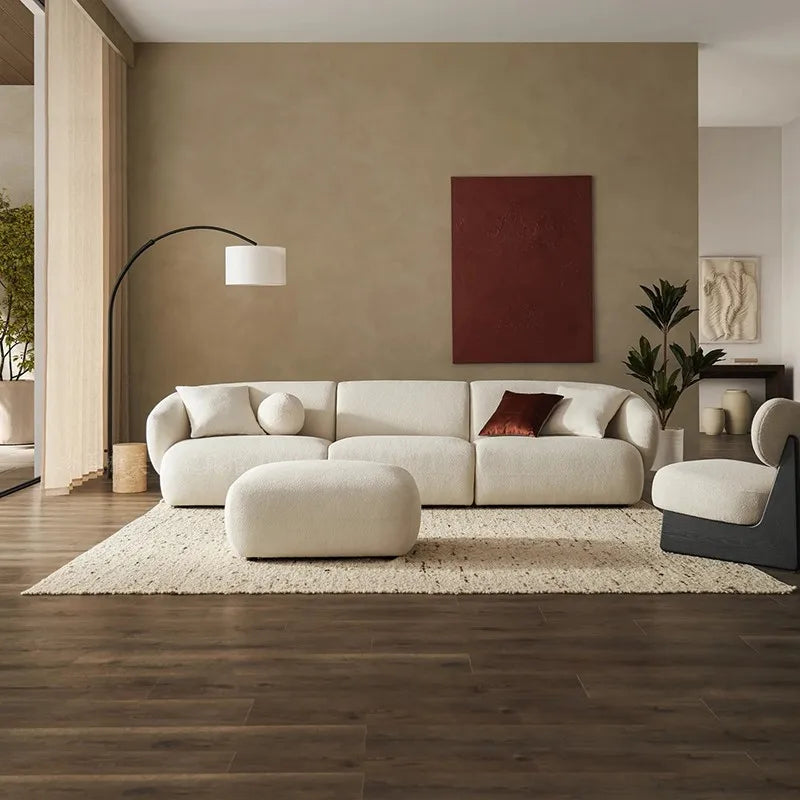 Italian light luxury cream style fabric sofa small apartment living room corner sofa new apartment