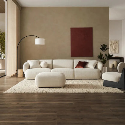 Italian light luxury cream style fabric sofa small apartment living room corner sofa new apartment