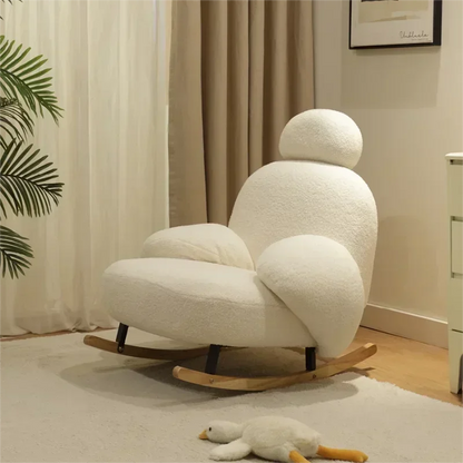 Lambskin Leisure Recliner, Rocking Chair, Home Living Room Balcony Lazy Sofa,