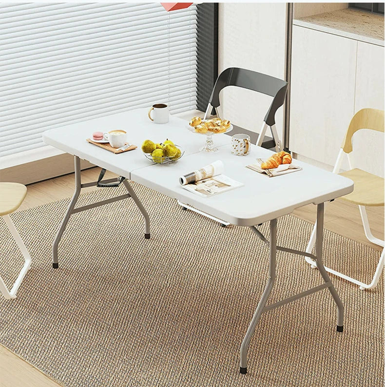 Portable Folding Dining Table Rectangular Long Lightweight Easy Assembly Outdoor Indoor Market Stall Study Desk Furniture