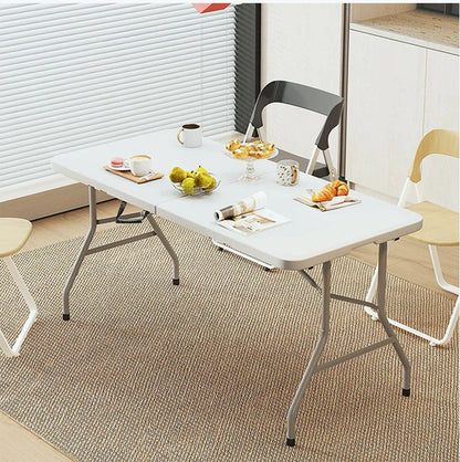 Portable Folding Dining Table Rectangular Long Lightweight Easy Assembly Outdoor Indoor Market Stall Study Desk Furniture