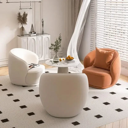 Light Luxury Cream Style Single Sofa Small Size Beauty Salon Table and Chair Hotel Homestay Exhibition Hall Reception Sofa