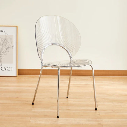 Nordic Dining Chair,home Leisure Transparent Dining Table Chair,minimalist Homestay Chair,hotel Shell Chairs, Sun Backed Chairs