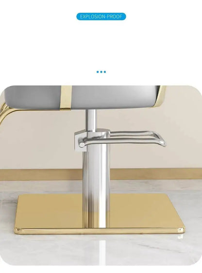 Round Chair Professional Barber Chairs Mirror Hair Salon Women's Beauty Men's Shaving Rotating Ergonomic Wheels Reclining Silla