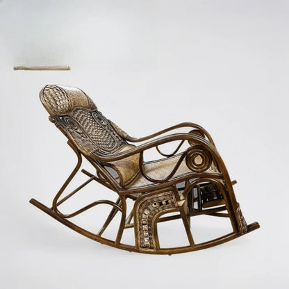 FG good-looking household rattan rocking chair balcony nap recliner new Chinese back chair