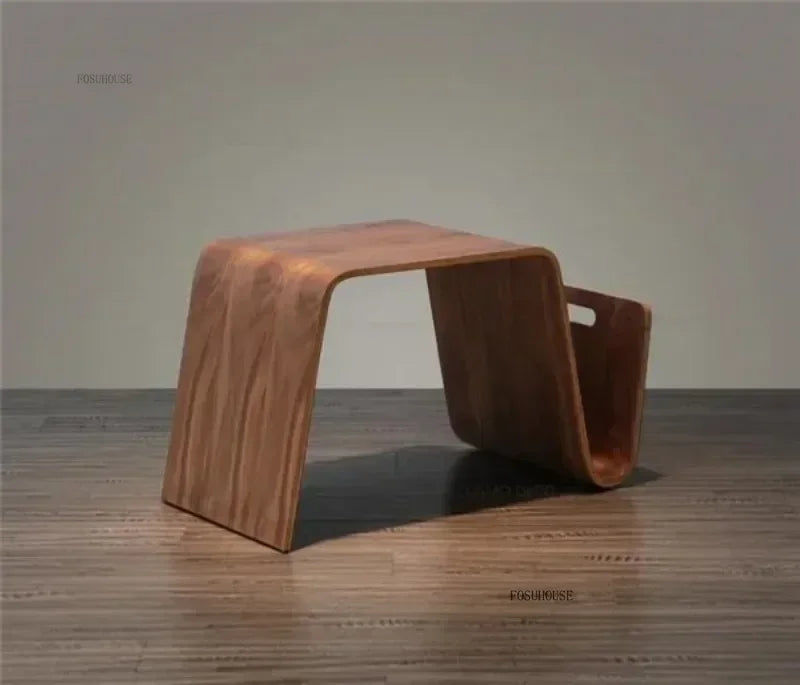 Designer Bentwood Plywood Coffee Table Mid Century Modern End Table Living Room Furniture Side Bed Table for Laptop w