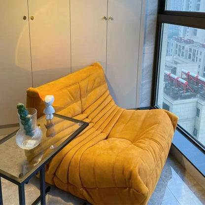Lazy sofa, togo caterpillar sofa, light luxury, simple Internet celebrity creative chair, suede freehand space recliner