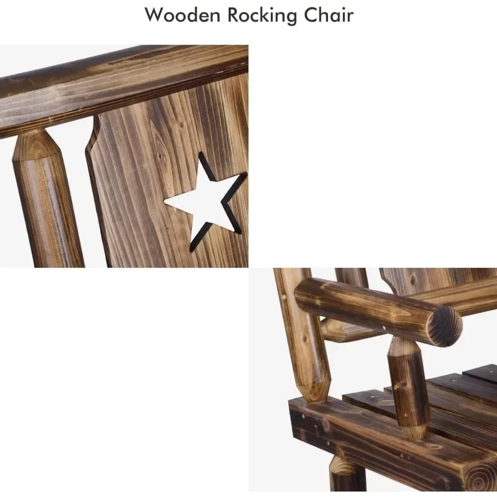 Wooden Double Outdoor Terrace Rocking Chair, Outdoor Rocking Chair, Original Wooden Porch Stool