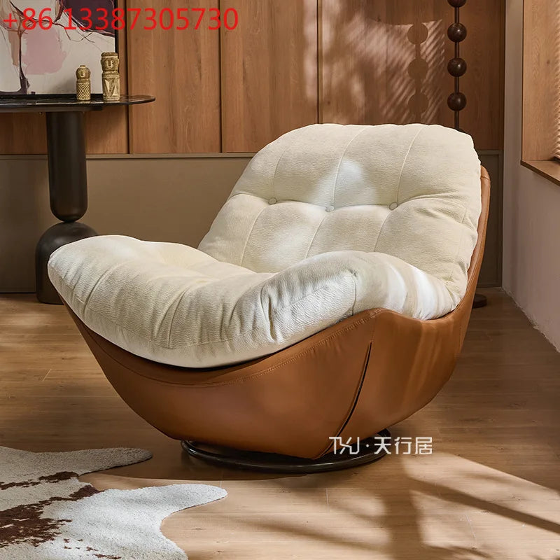Medieval style rotating nest chair single sofa chair living room balcony home light luxury leisure