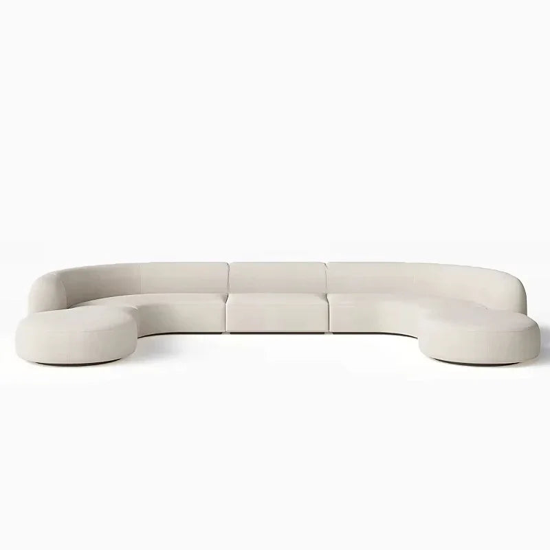 A Luxurious American Curved Design, with Multiple Seats Living Room Furniture U-shaped Modular Sofa