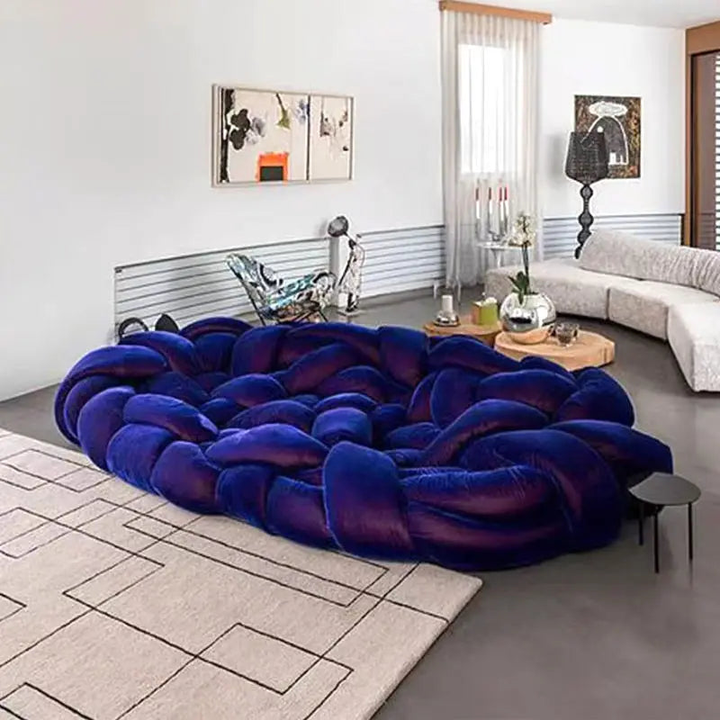 High-End Designer Sectional Sofa Hand-Woven Casual Special-Shaped for Internet Celebrity Personalized Living Sponge Filling