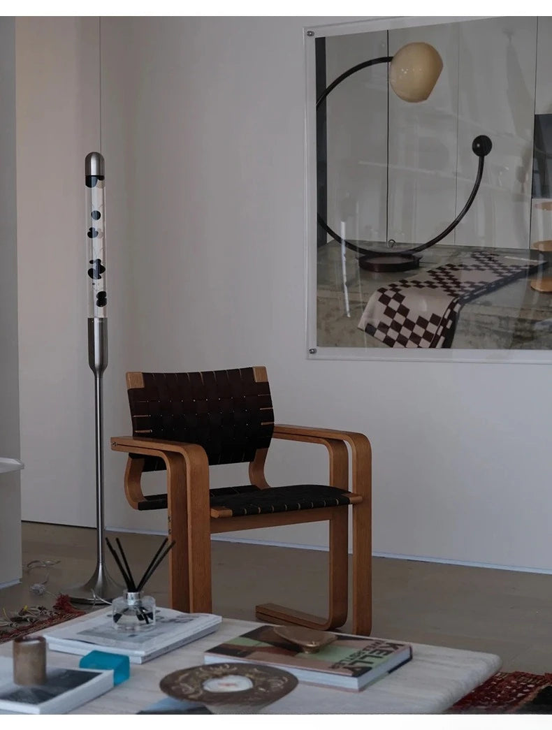 Danish designer, woven dining chair, wabi sabi wind, medieval solid wood retro, armrests, desk, office chair