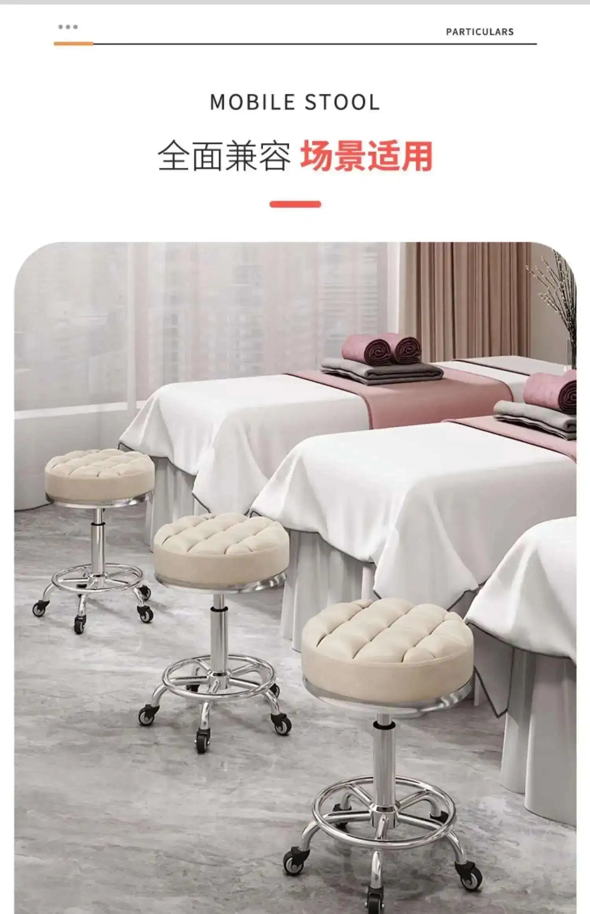 Barber Nail Salon Chair Swivel Wheels Rotating Salon Hair Stylist Barbershop Equipment Furniture Professional Rolling Silla