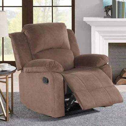 Light Brown Heavy-Duty Recliner Chair with Soft Fabric for Living Room or Bedroom
