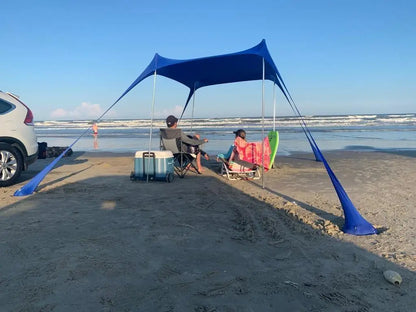 Family Beach Sunshade 2M*2.1M Large Area Lightweight Sun Shade Tent With Sandbag UPF50+ UV Large Portable Beach Canopy