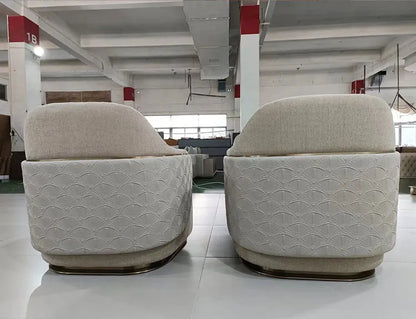 Italian light luxury design single sofa chair modern villa living room home fabric leisure chair9338