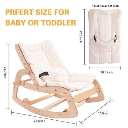 Rocking horse for children baby rocking chair solid wood home newborn recliner multifunctional wooden baby soothing chair ins