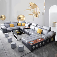 For Multifunctional U-Shaped Sofa Set Fabric Corner Sofa With Usb Speaker  Living Room Furniture 7 Seater Sofa China Furniture