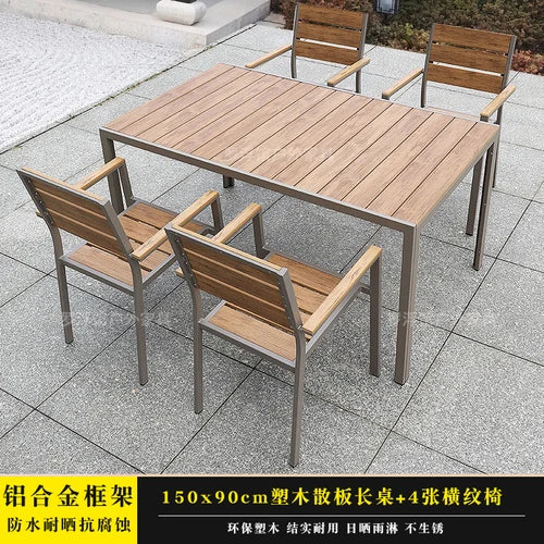 Courtyard table and chair outdoor balcony waterproof and sunscreen garden outdoor leisure table and chair combination
