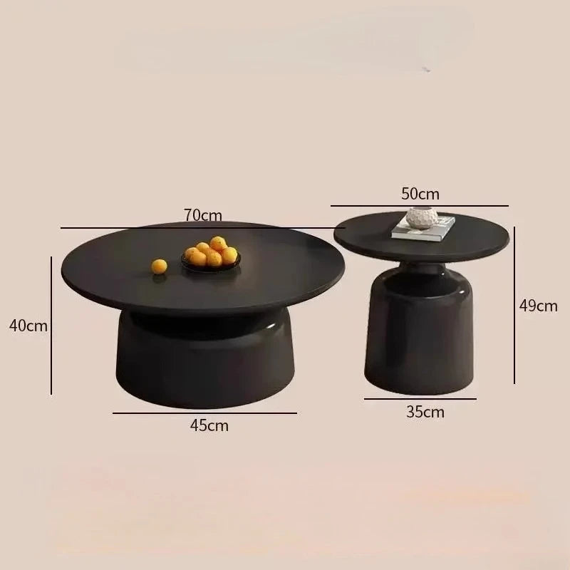 Modern Cream-style Coffee Round Table for Small Space Living Room Japanese Style Minimalist Furniture Living Room Side Table