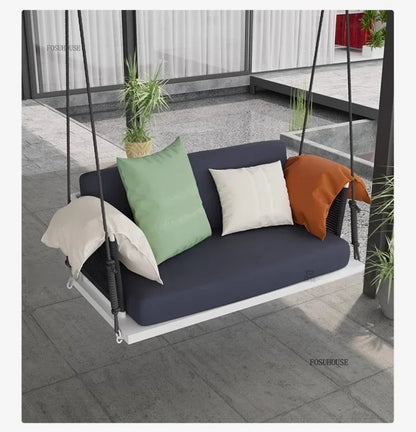 Nordic Patio Swings Indoor Balcony Hanging Basket Chair Home Single Double Rope Hanging Basket Hanging Chairs Outdoor Furniture
