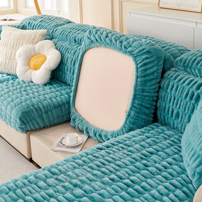 Couch Cushion Covers Individual Large Stretch Imitation Fur Sofa Cushion Covers, Couch Seat Covers Couch Slipcovers