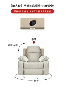 ReclinerMassage Bed Electric Accent Chair Lounge Cheslong Leather Italian Furniture