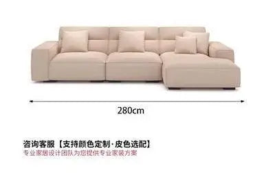 Large flat floor straight corner combination sofa Modern simple large apartment villa living room hotel matte fabric sofa