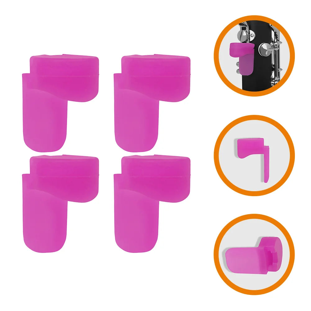 4 Pcs Blue Clarinet Thumb Pad Soft Silicone Rest Round Handle Finger Support Musical Instruments Clarinet Accessories
